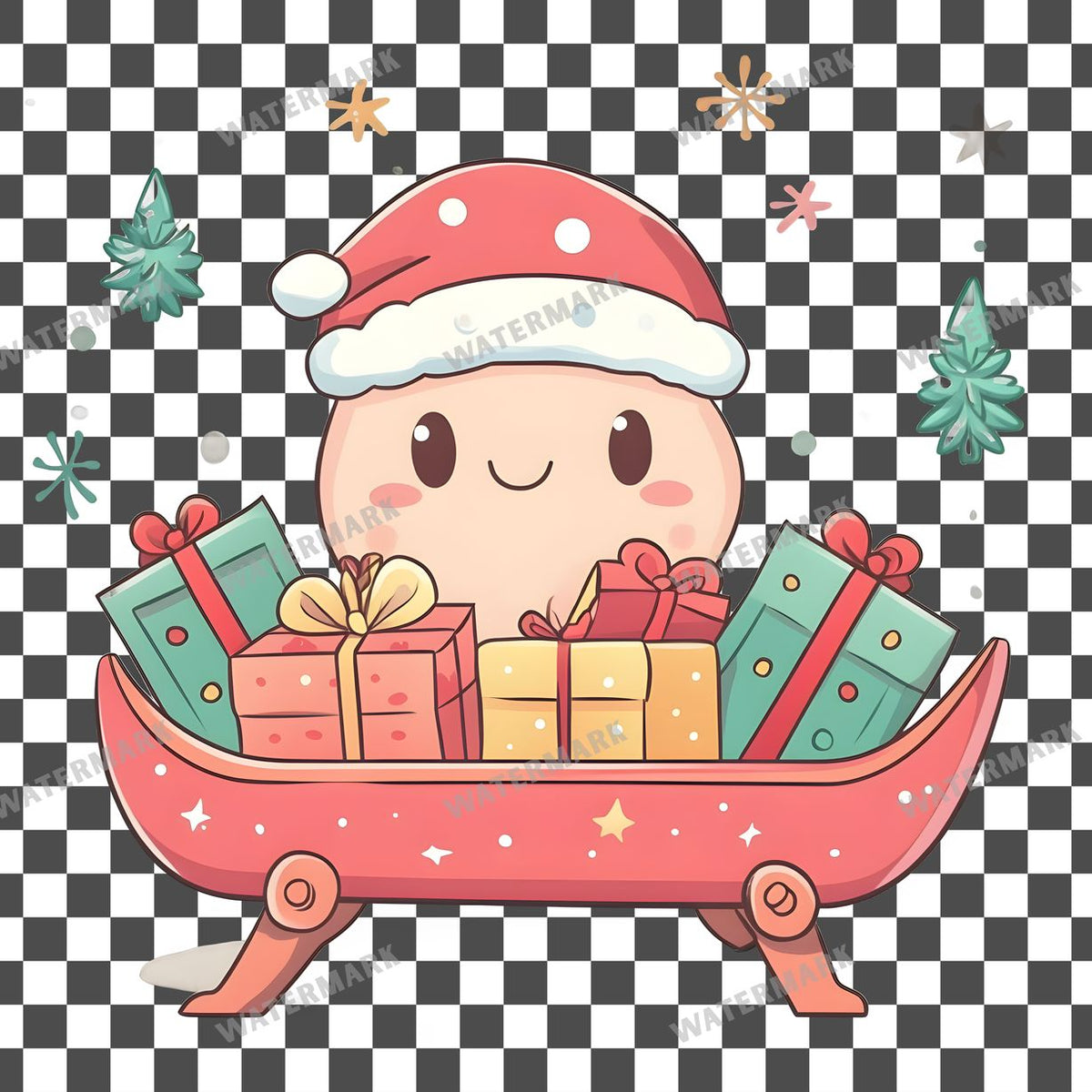 Christmas Kawaii Style Clipart Pngs