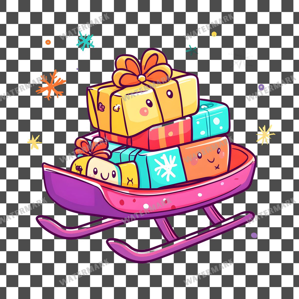 Christmas Kawaii Style Clipart Pngs