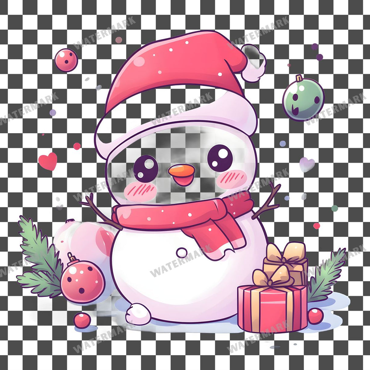 Christmas Kawaii Style Clipart Pngs