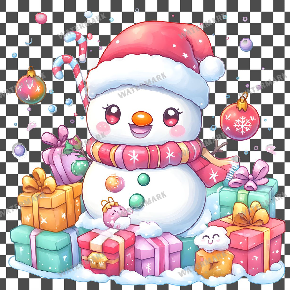 Christmas Kawaii Style Clipart Pngs