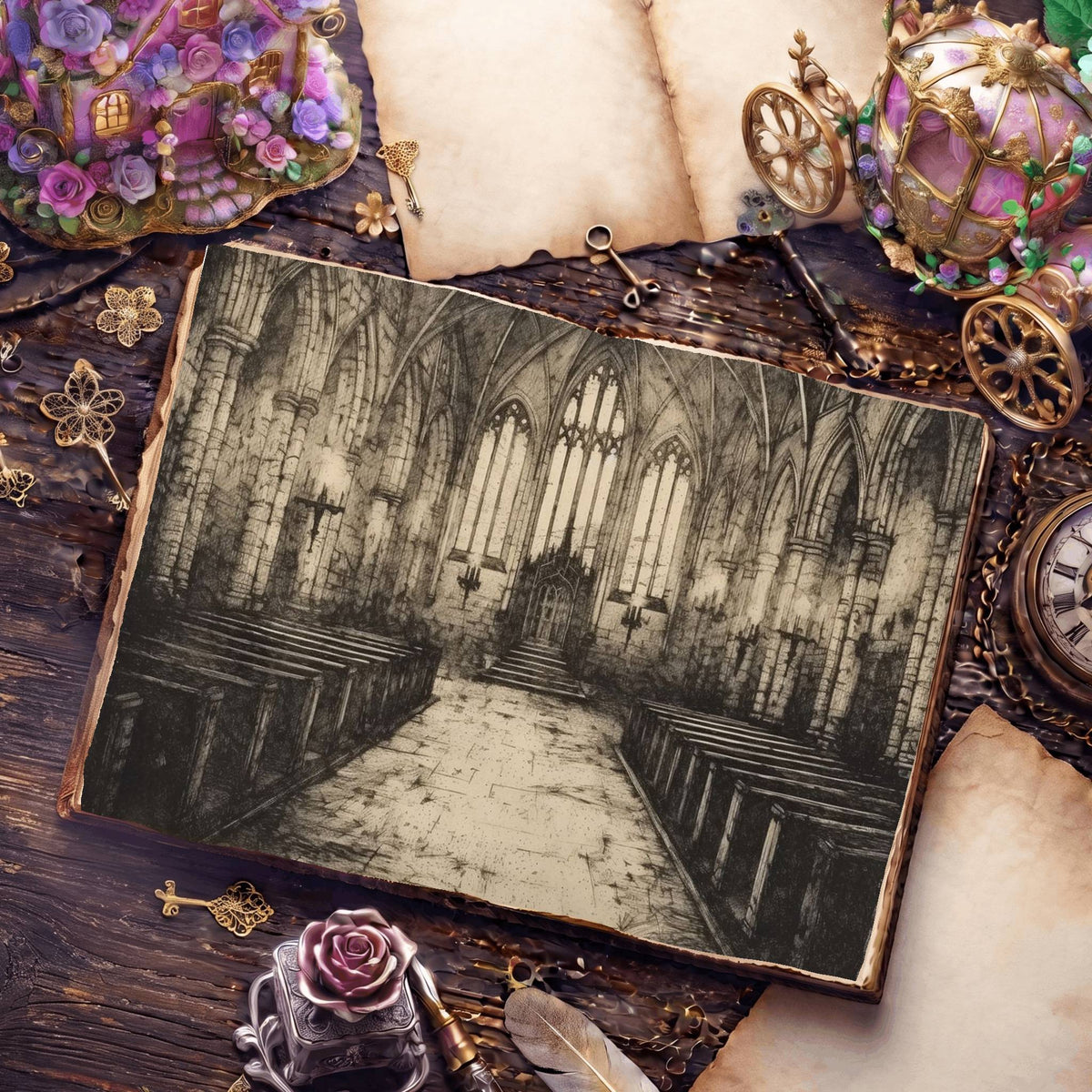 Church Aisle Digital Papers