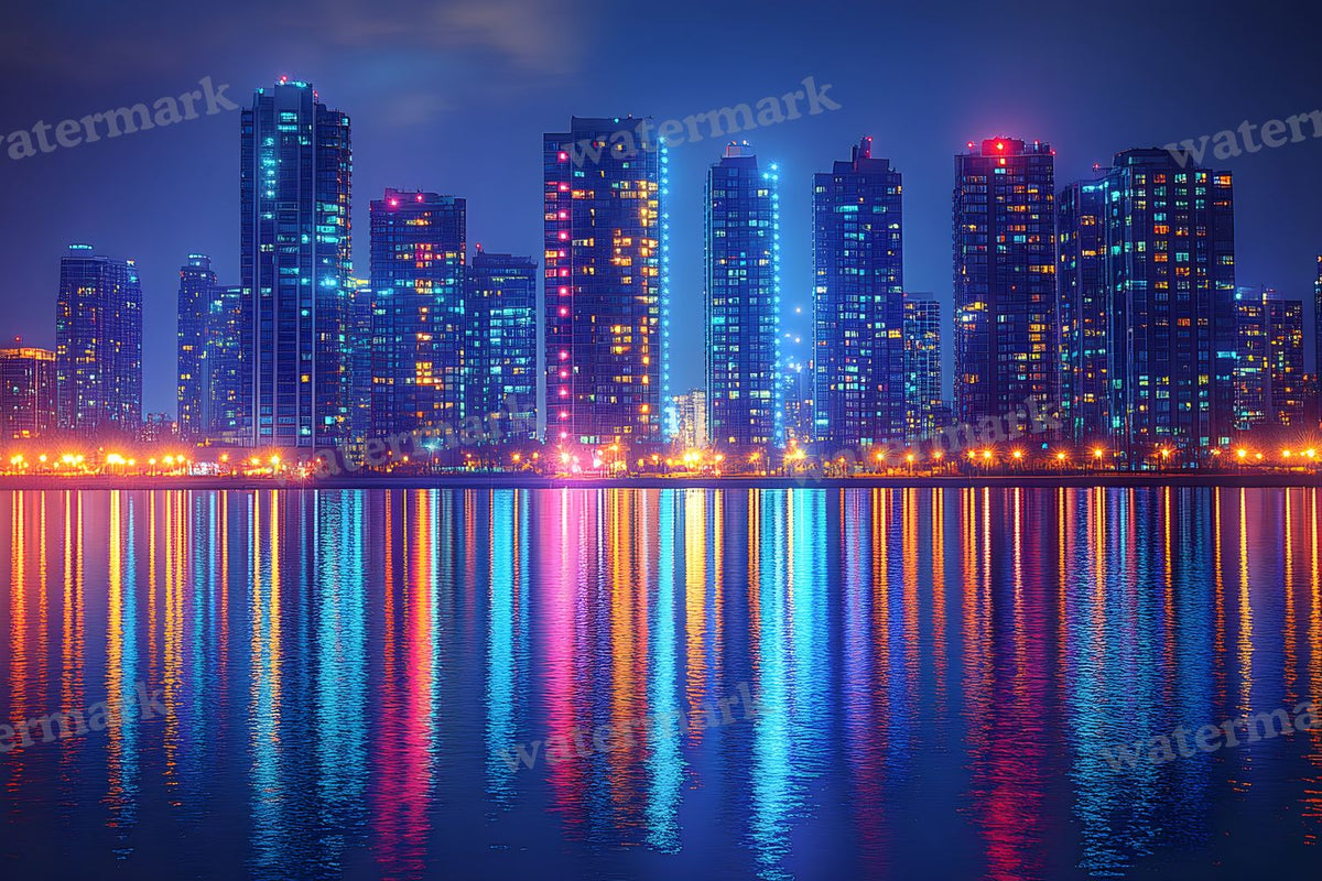 City Lightskyline Night Backdrop Images