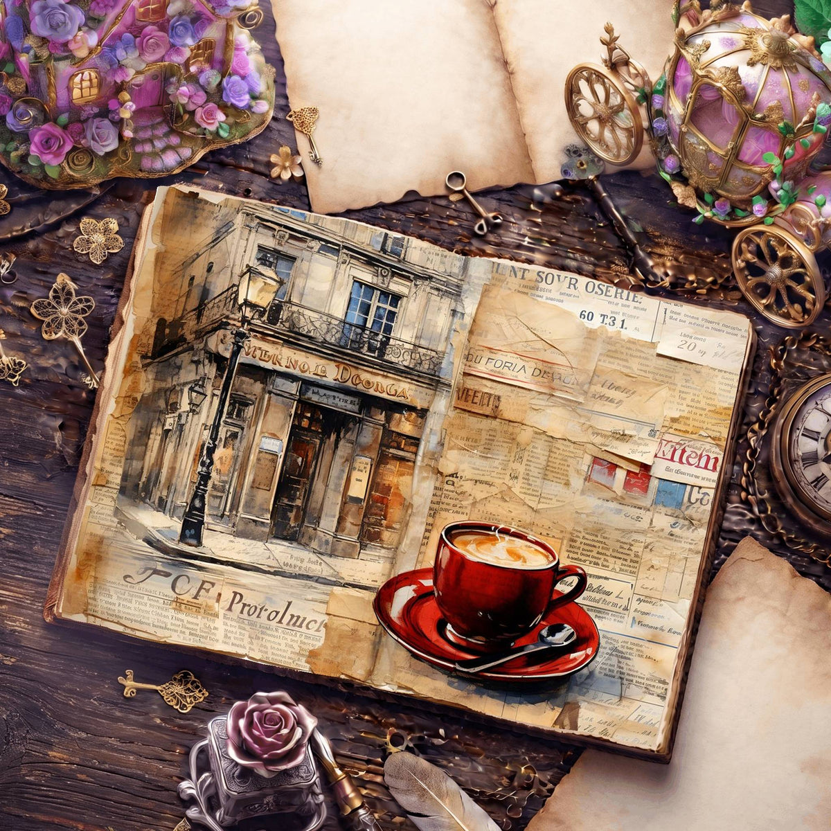 Coffee Cups Digital Papers
