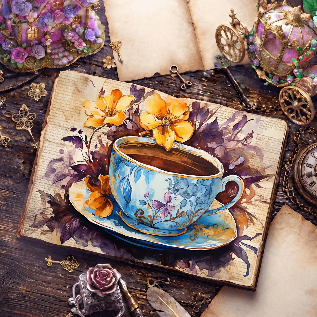 Coffee Cups Digital Papers
