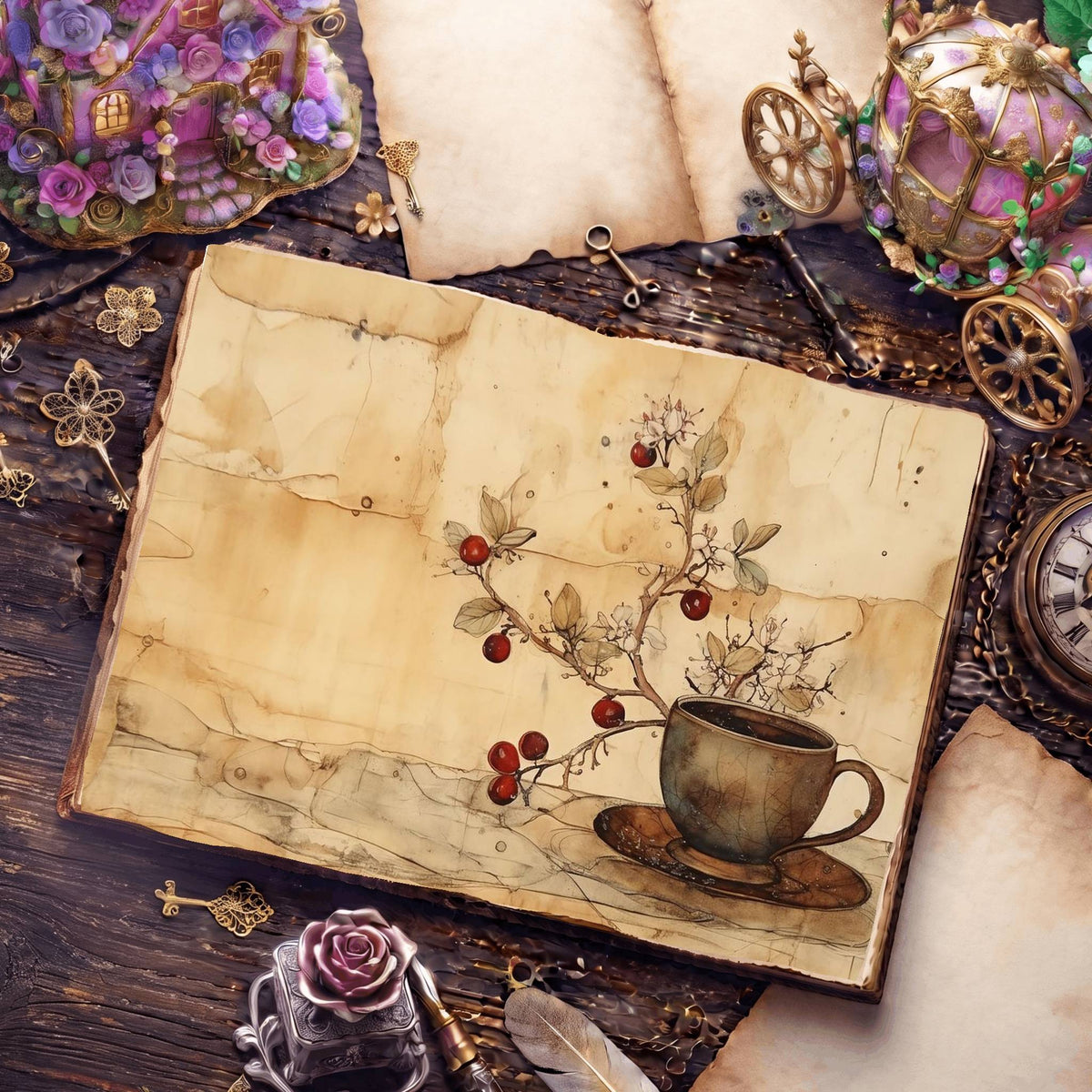 Coffee Cups Digital Papers