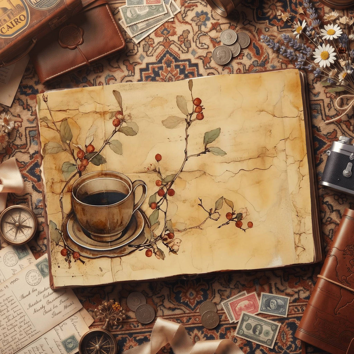 Coffee Cups Digital Papers