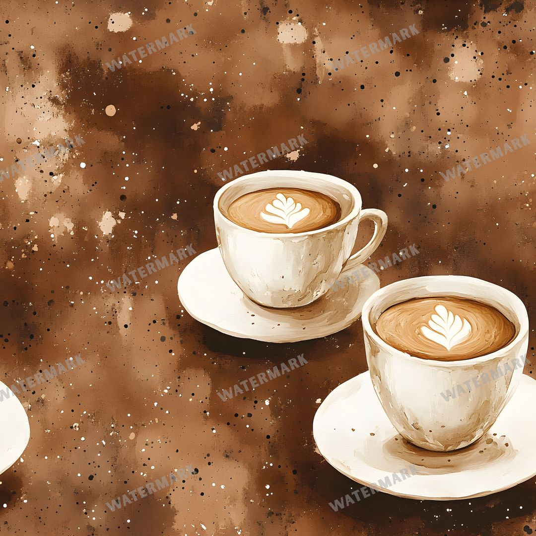 Coffee seamless pattern digital paper, repeating design 5