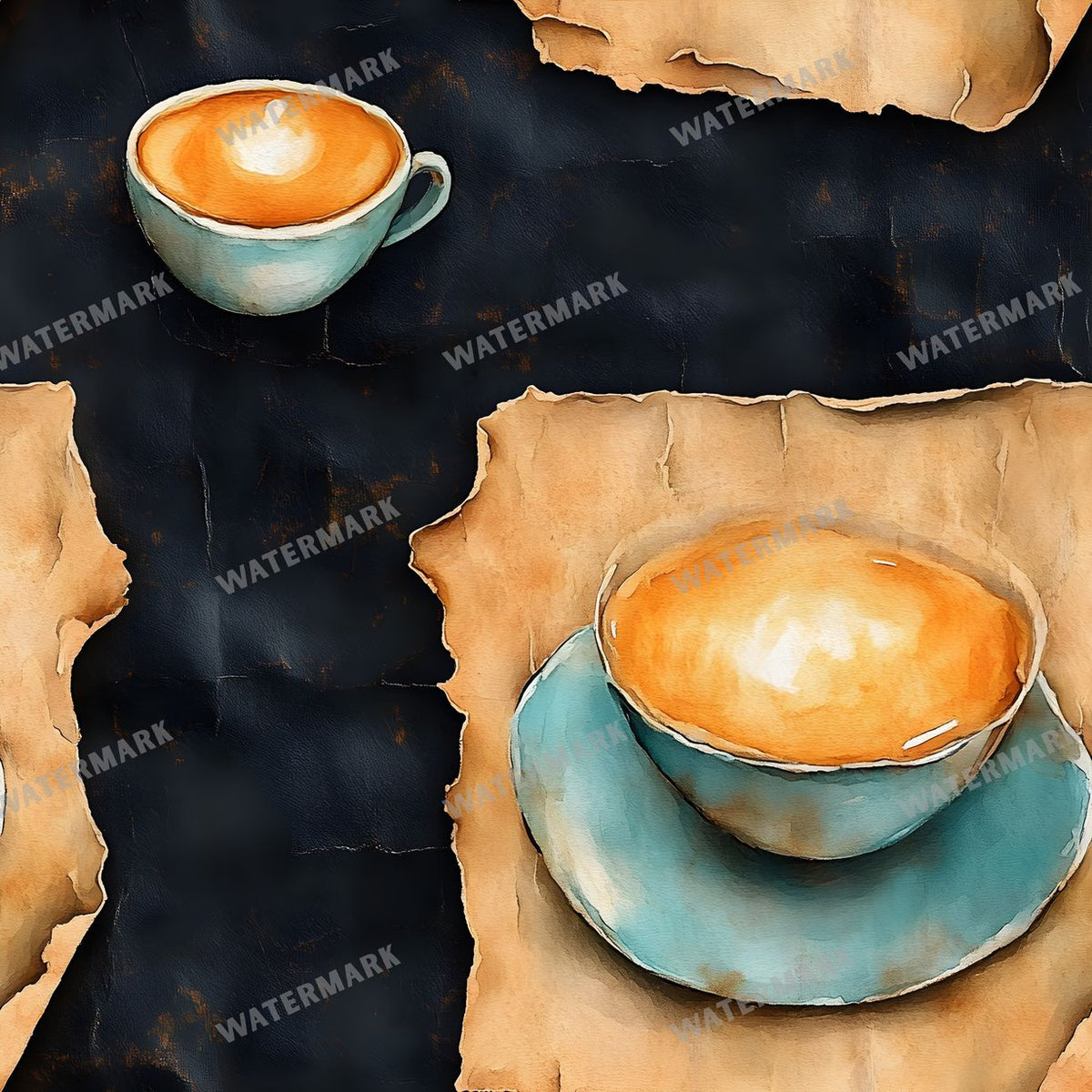Coffee seamless pattern digital paper, repeating design 5