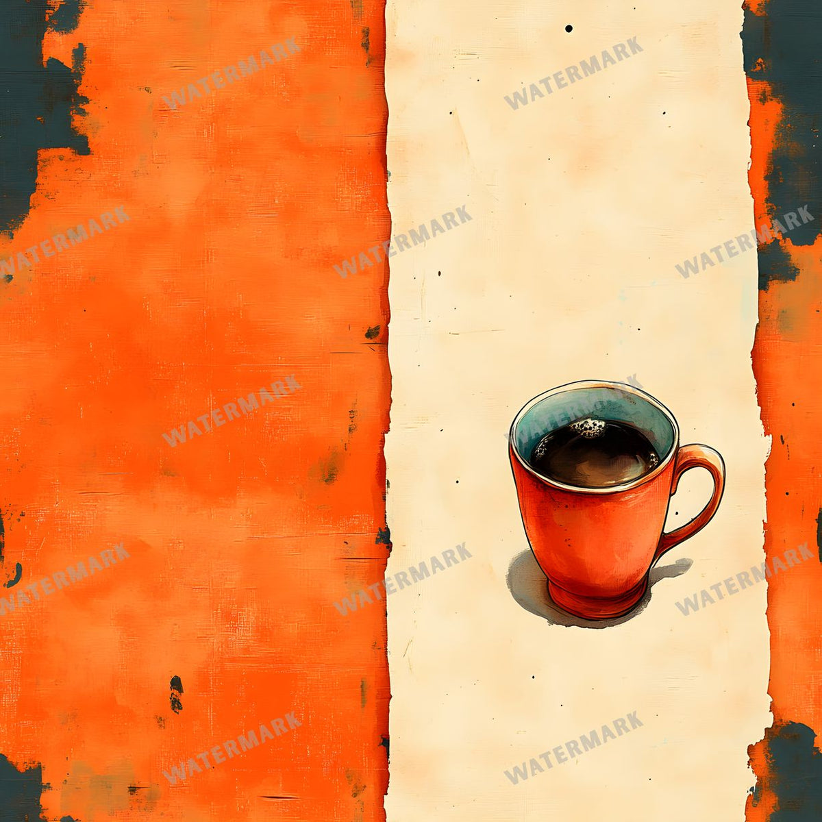 Coffee seamless pattern digital paper, repeating design 5
