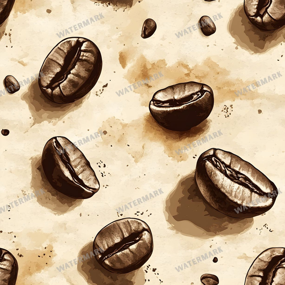 Coffee seamless pattern digital paper, repeating design 5