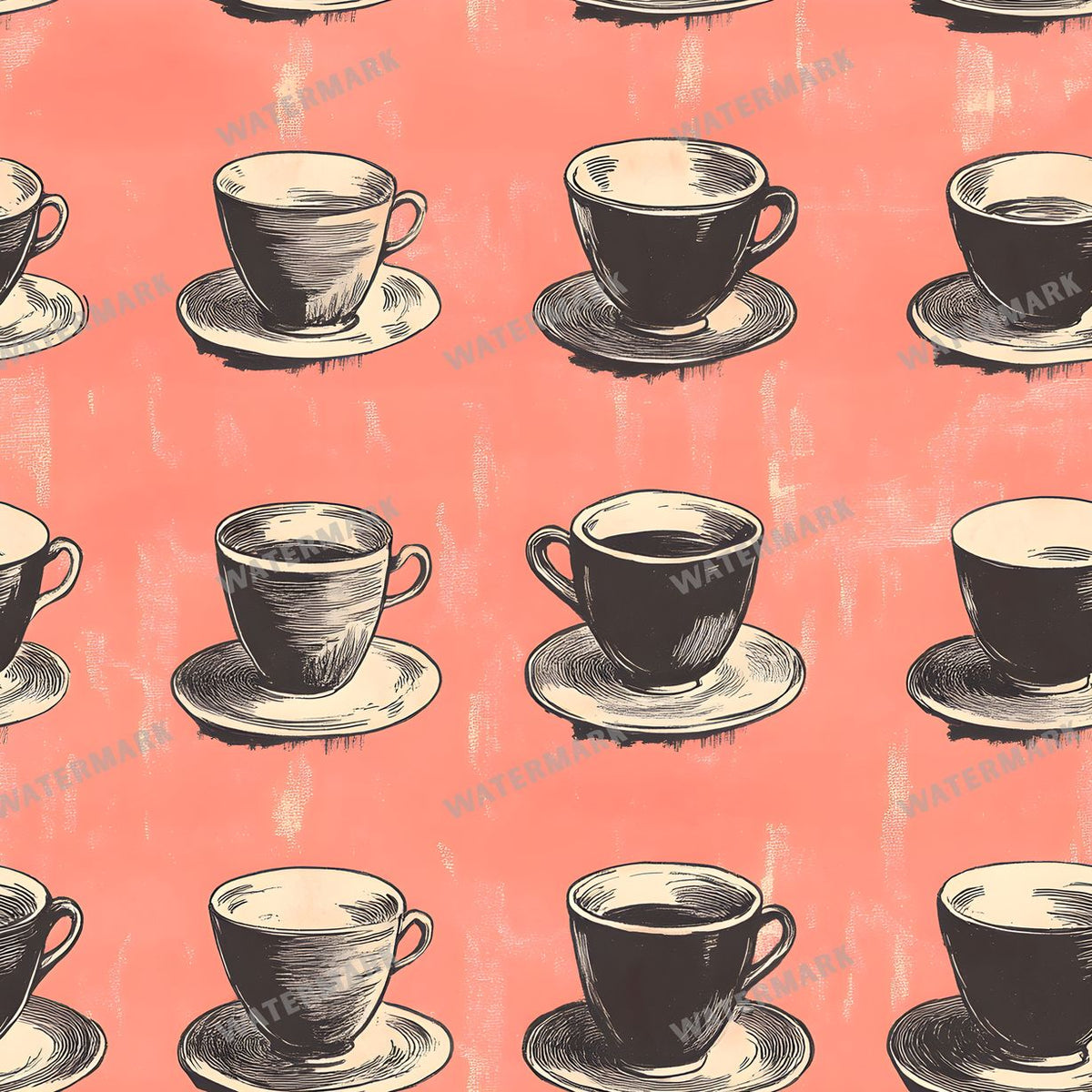 Coffee seamless pattern digital paper, repeating design 5