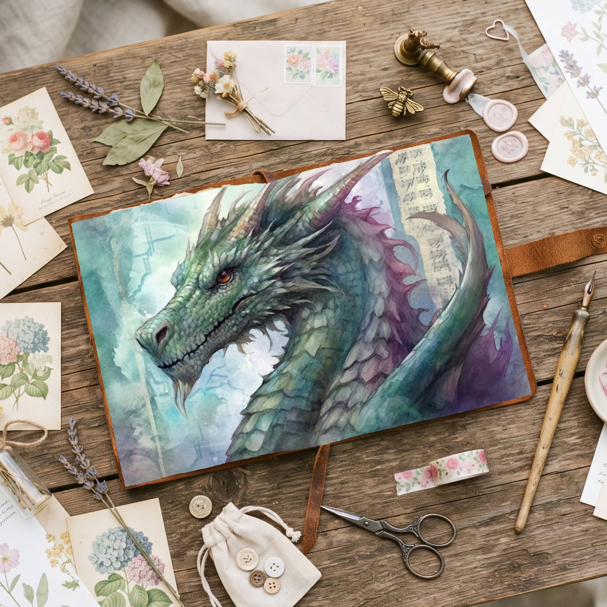 Colorful Bright Dragons Digital Papers