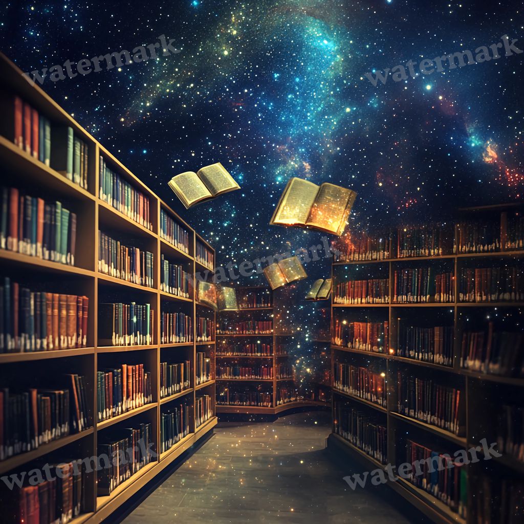 Cosmic Library Backdrop Images