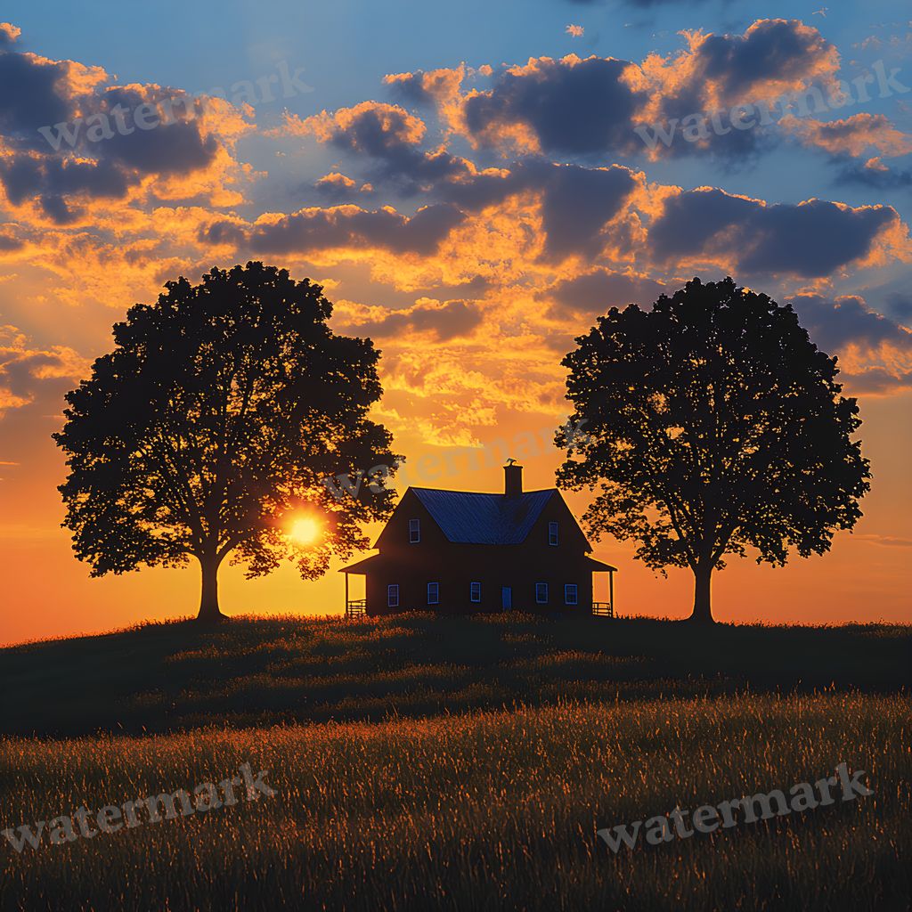 Countryside Silhouette Backdrop Images