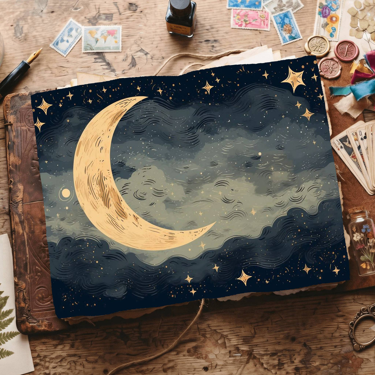 Crescent Moon Digital Papers