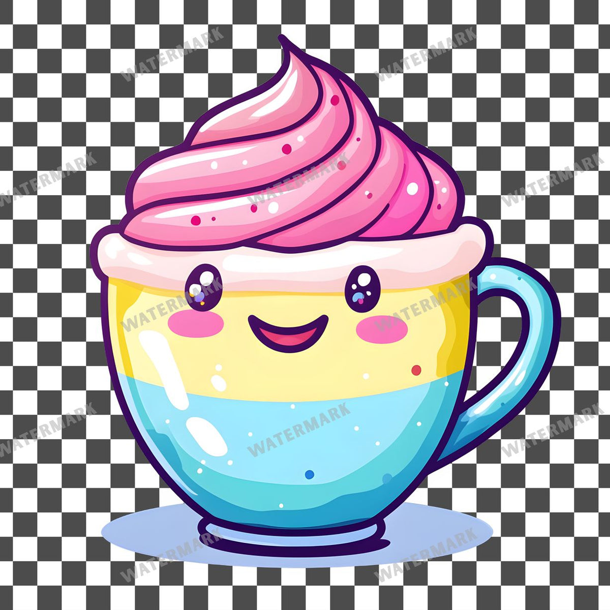 Cup Kawaii Style Clipart Pngs