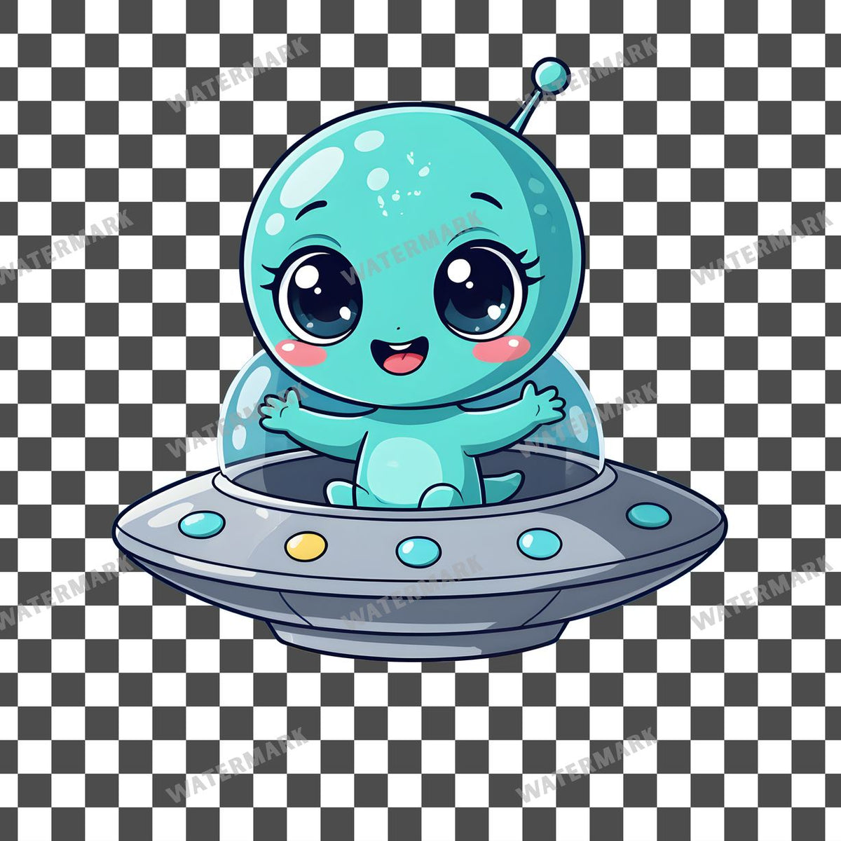 Cute Chibi Alien Clipart Pngs