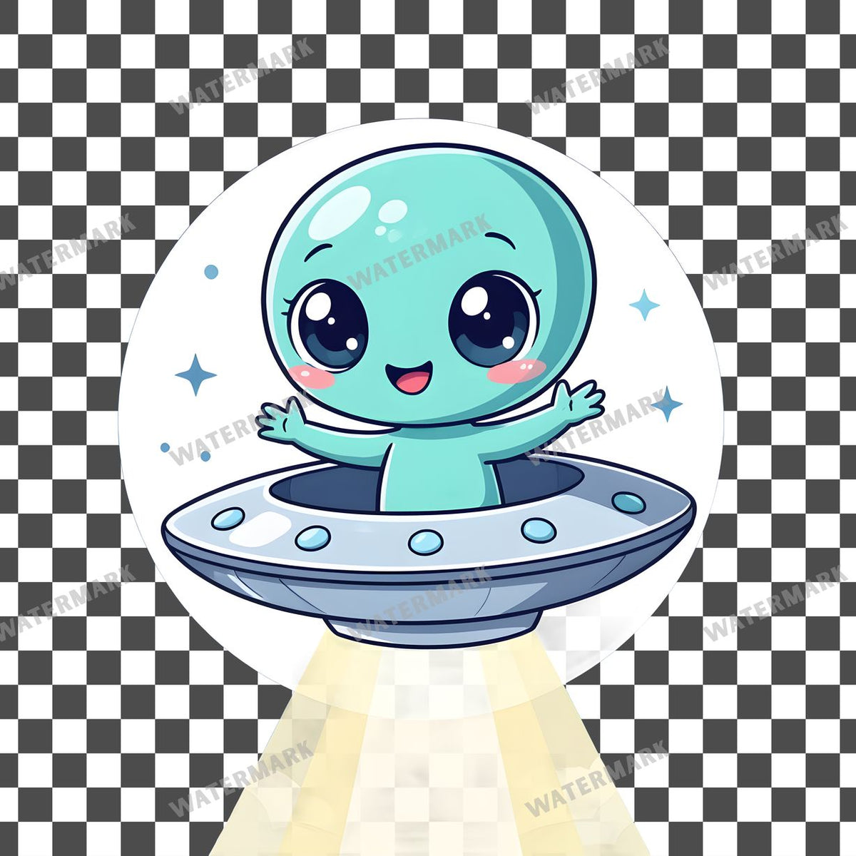 Cute Chibi Alien Clipart Pngs