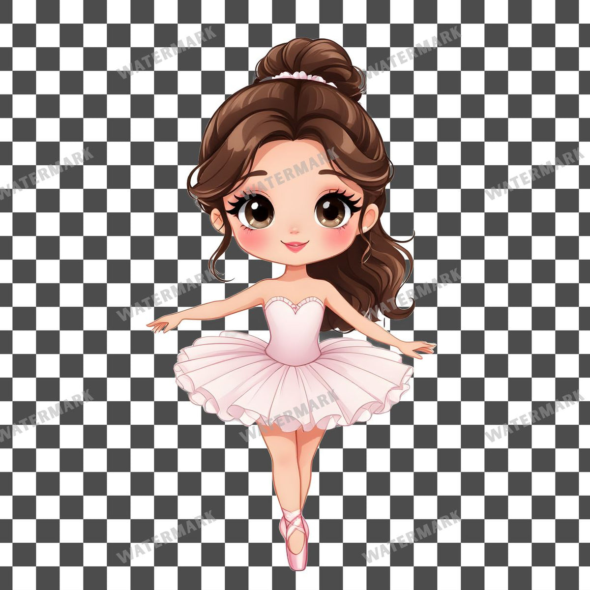 Cute Chibi Ballerina Clipart Pngs