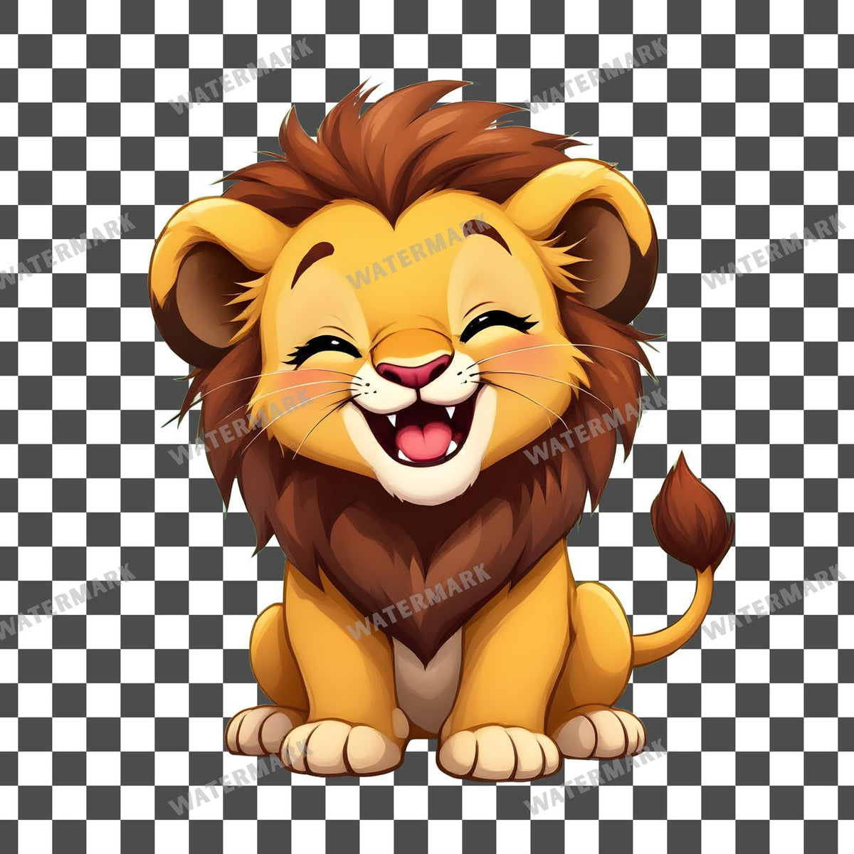 Cute Chibi Lion Cub Clipart Pngs