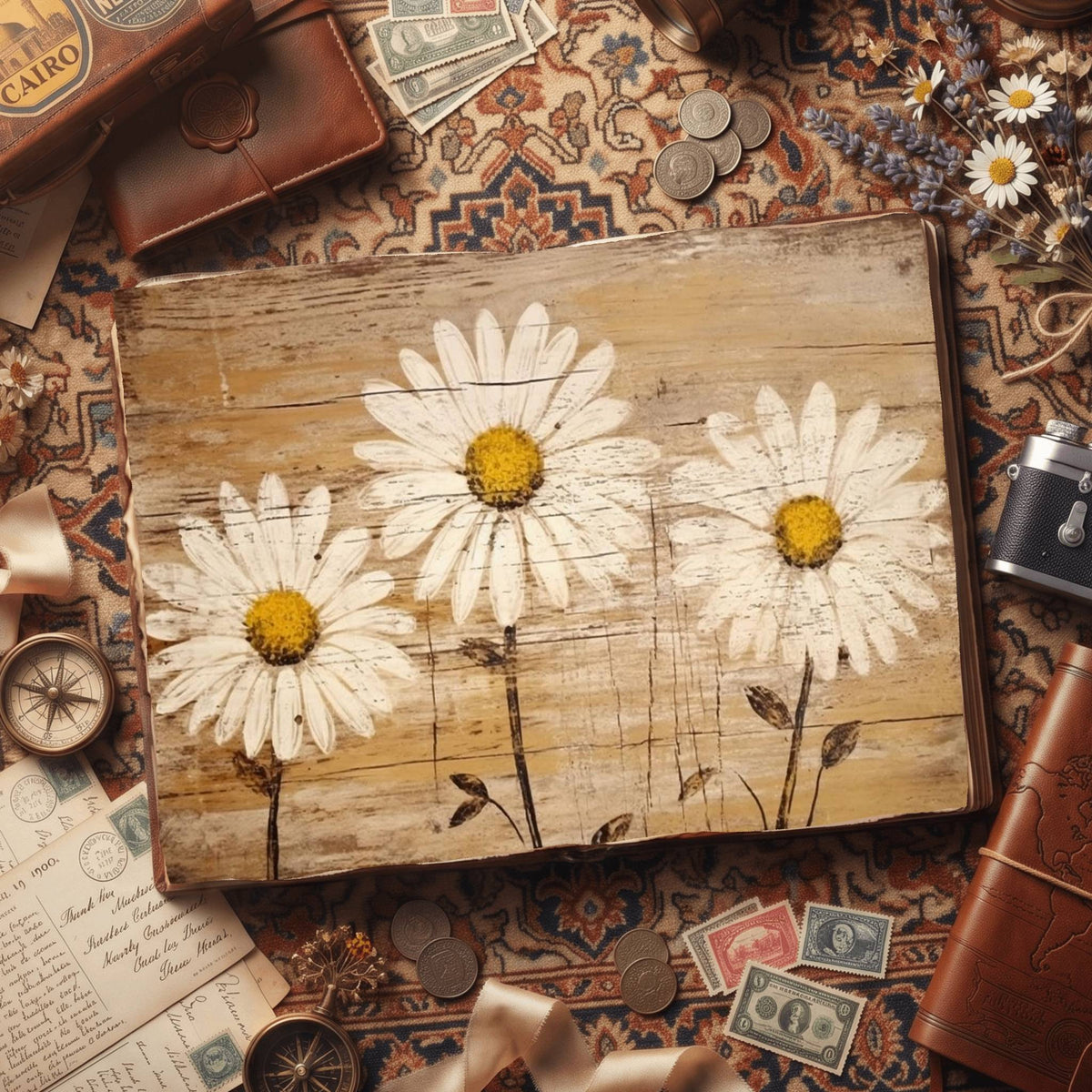 Daisy Flowers Digital Papers