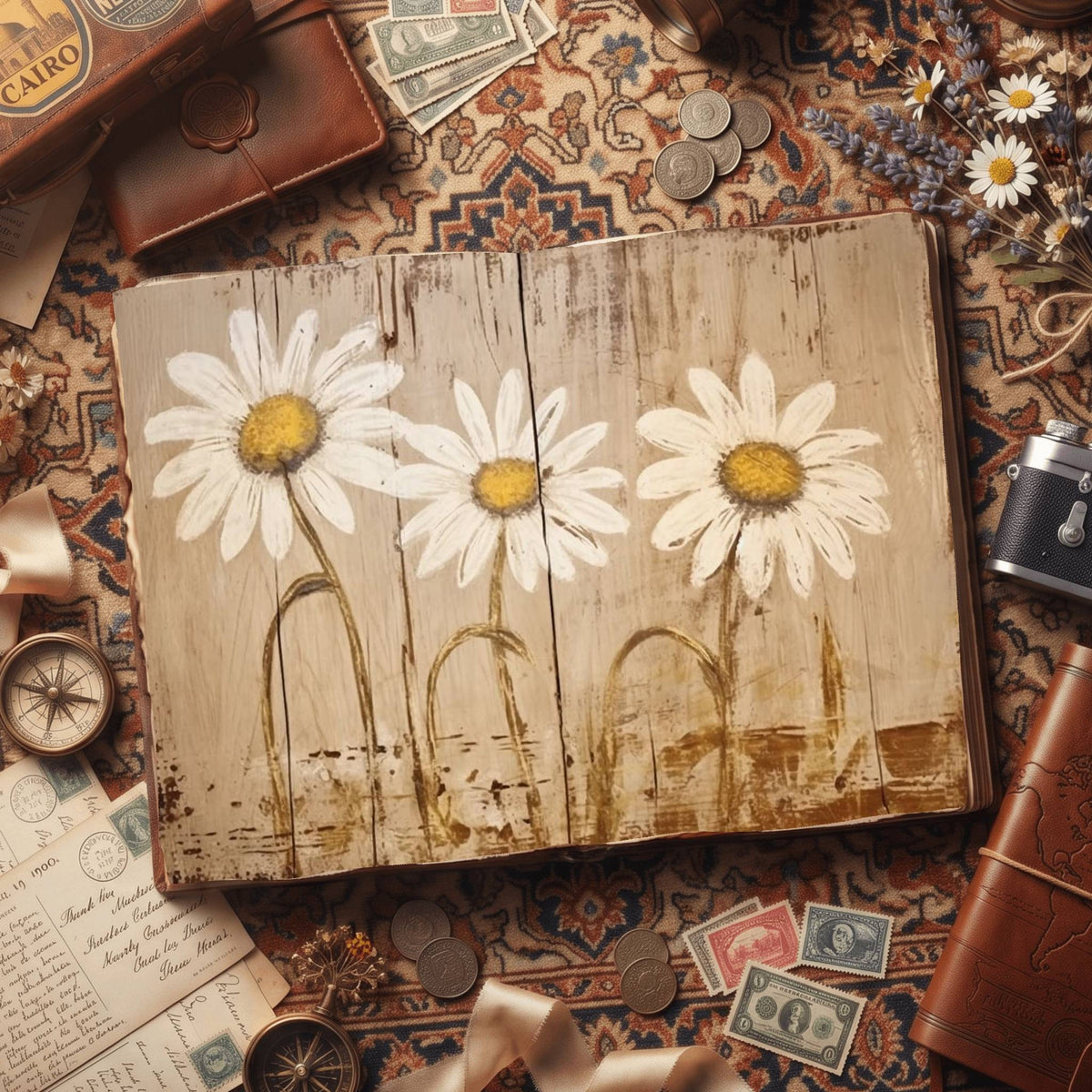 Daisy Flowers Digital Papers