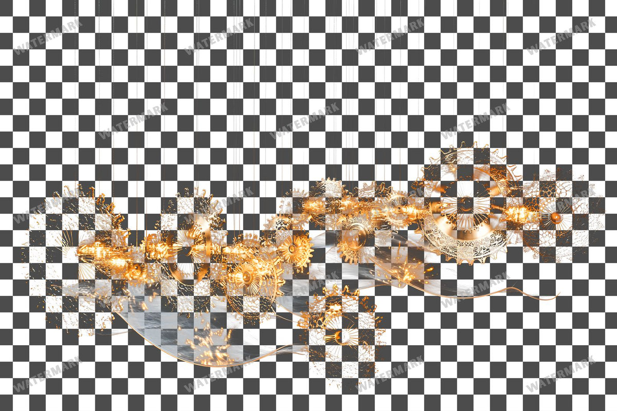 Delicate Filigree Gear Transparent Overlay Pngs