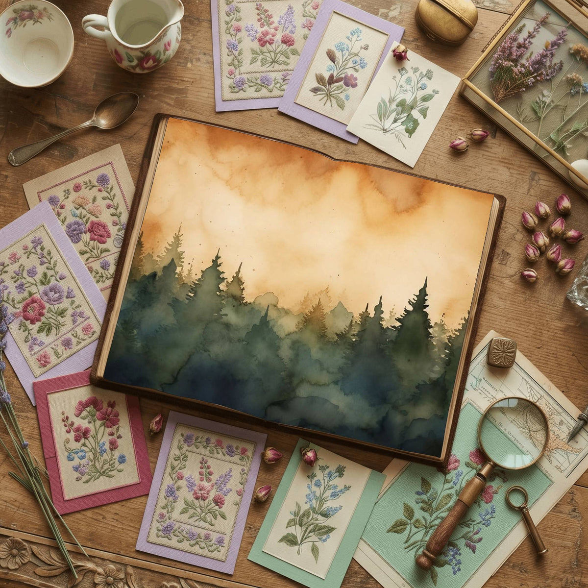 Evergreen Forest Digital Papers