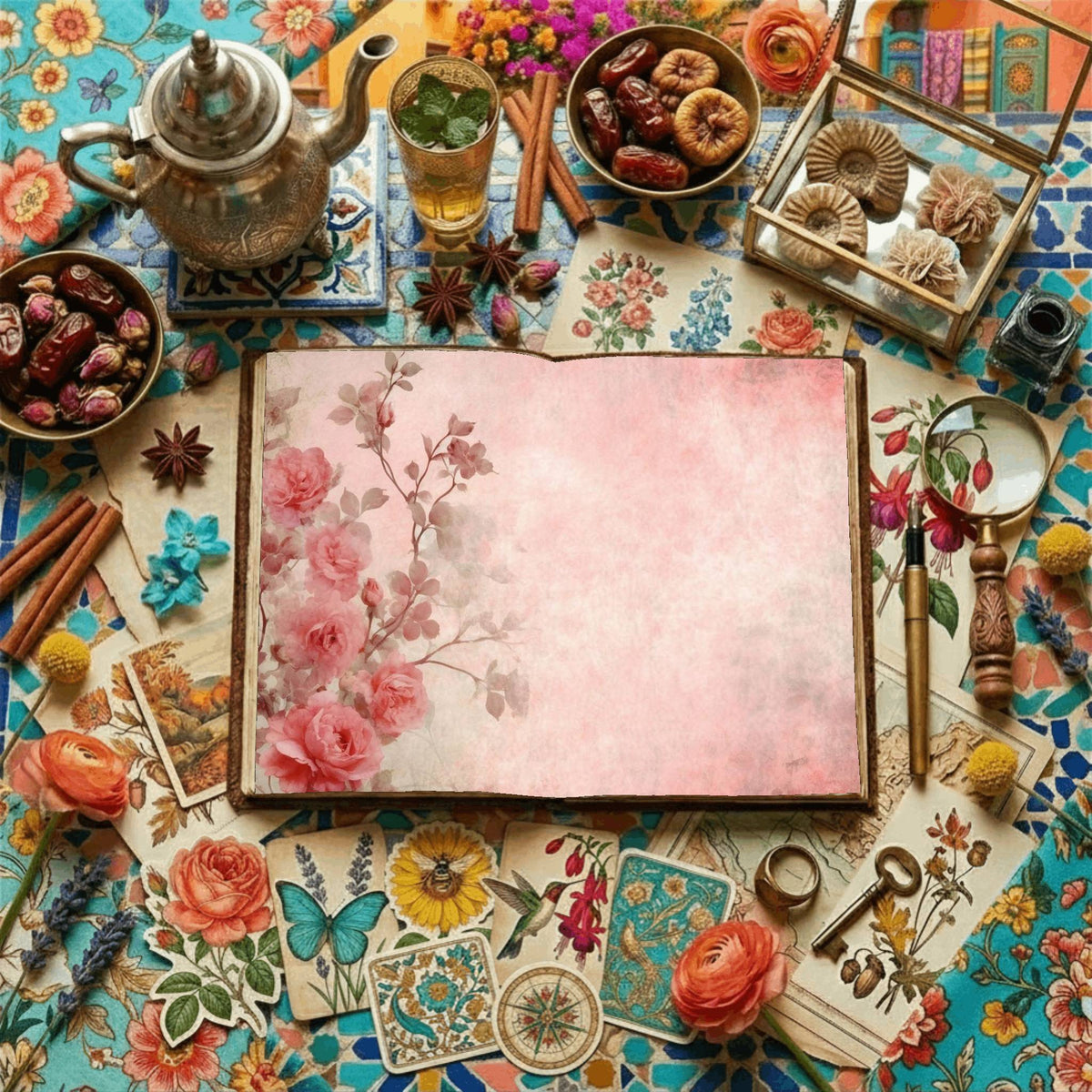 Faded Pink Rose Digital Papers