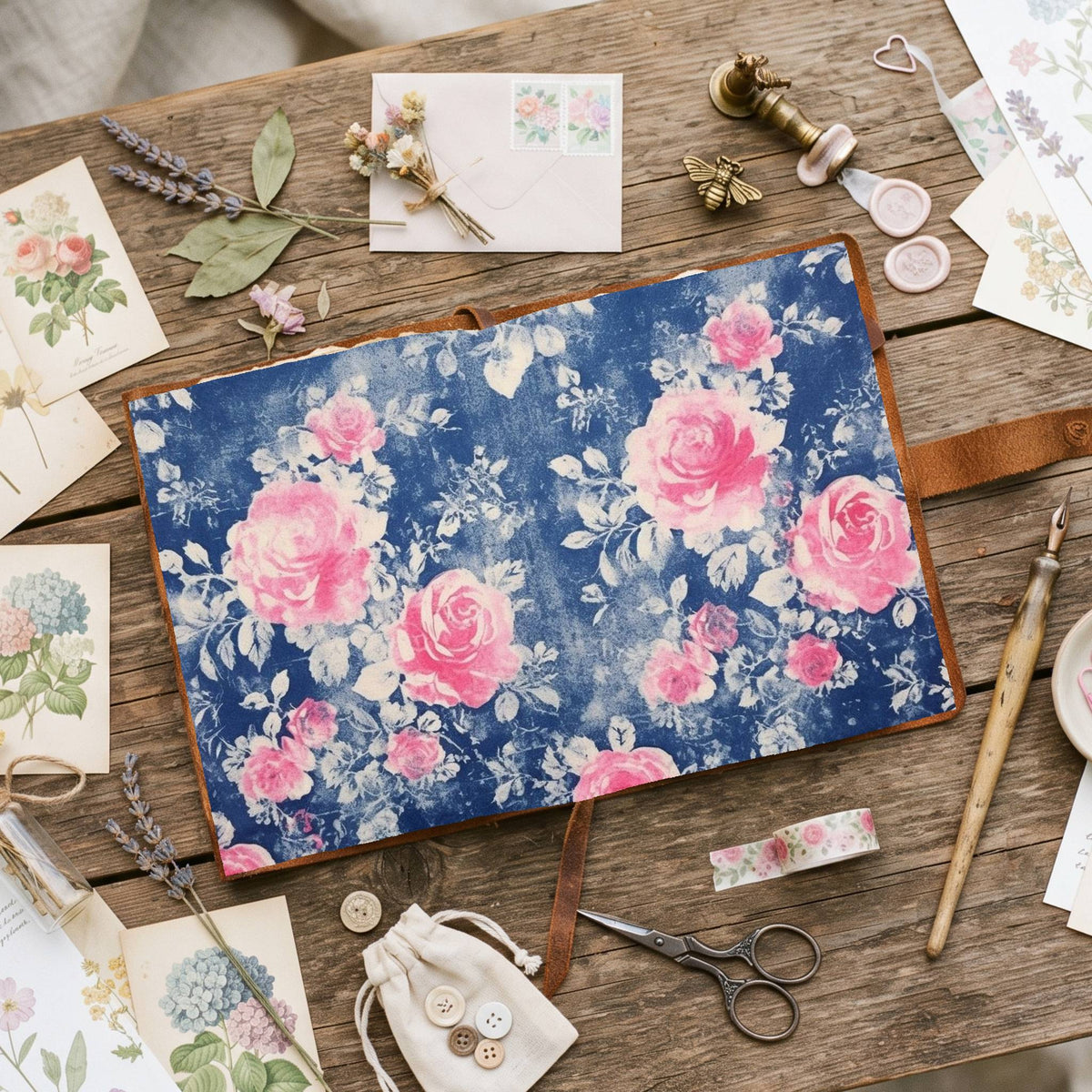 Faded Pink Roses Digital Papers
