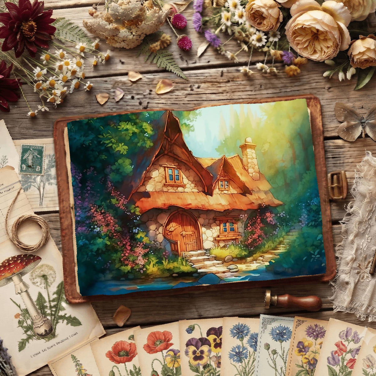 Fairy Cottage Digital Papers
