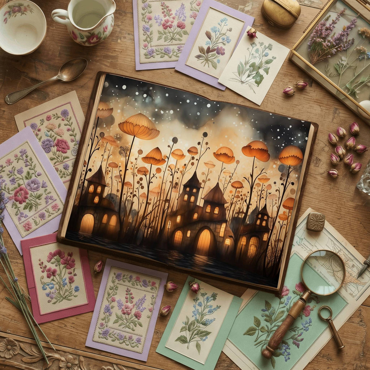Fairy Village Digital Papers