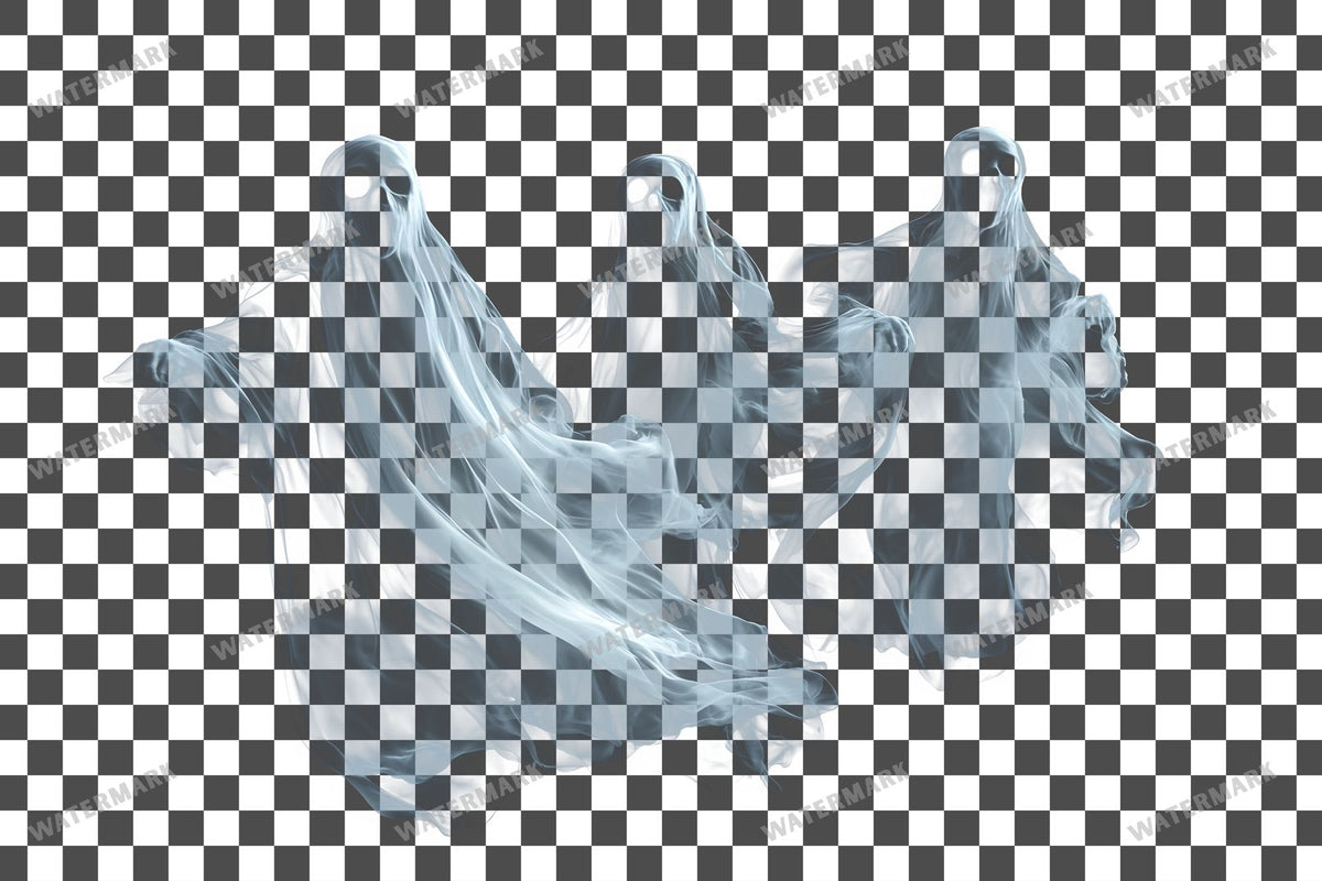 Floating Ghosts Transparent Overlay Pngs