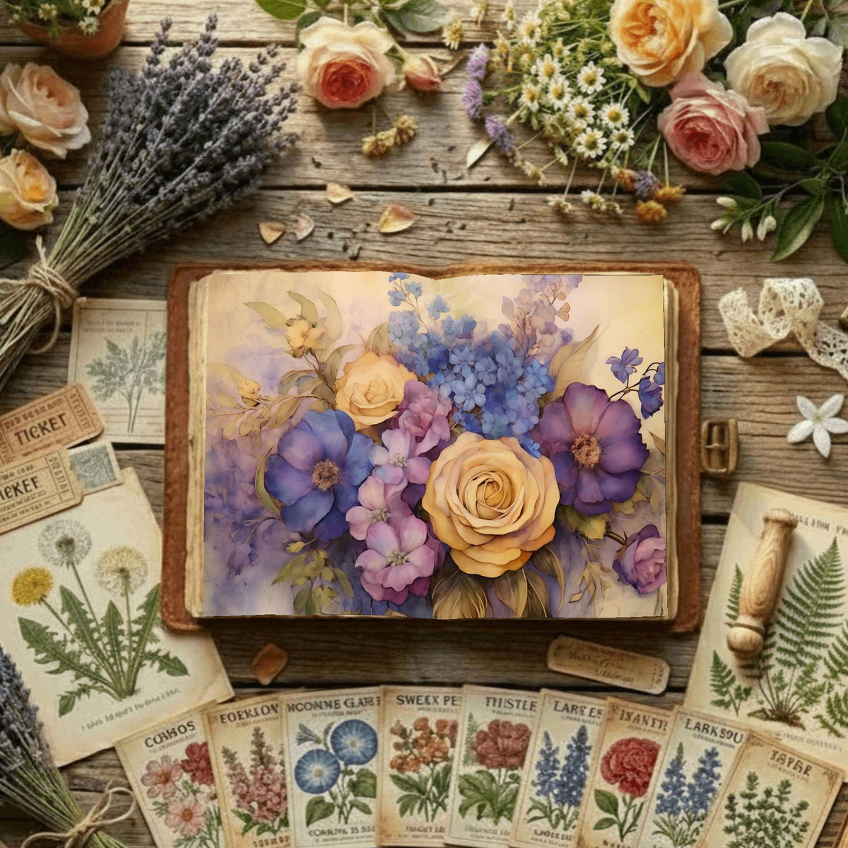 Floral Bouquet Digital Papers