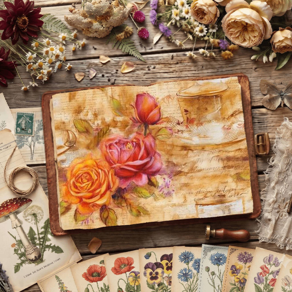 Floral Coffee Digital Papers