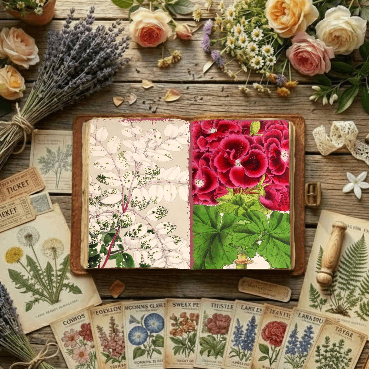 Floral Illustrations Digital Papers