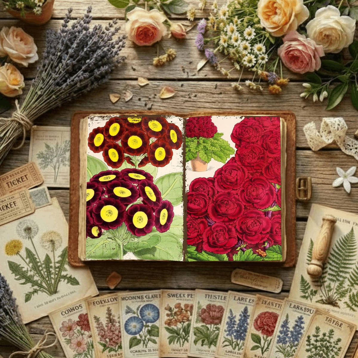 Floral Illustrations Digital Papers