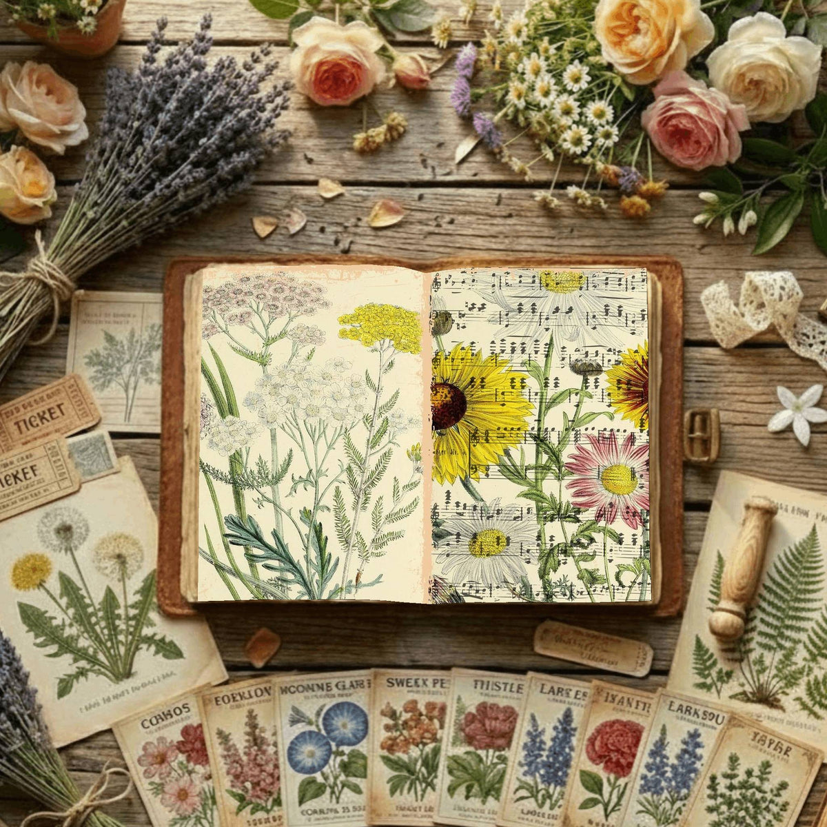 Floral Illustrations Digital Papers