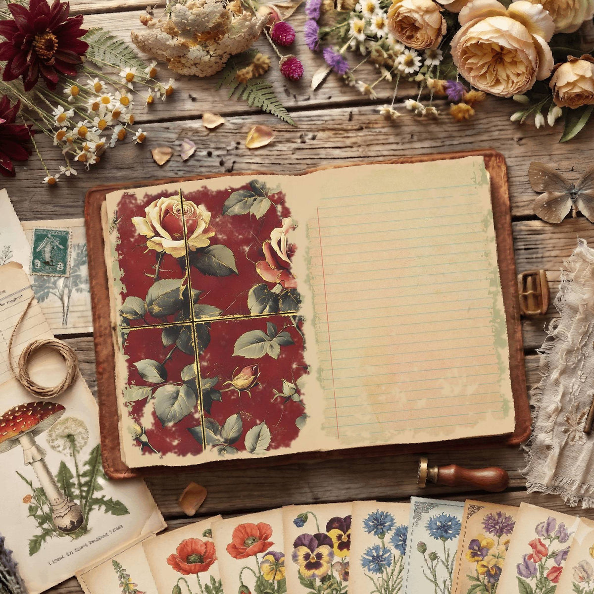 Floral Illustrations Digital Papers