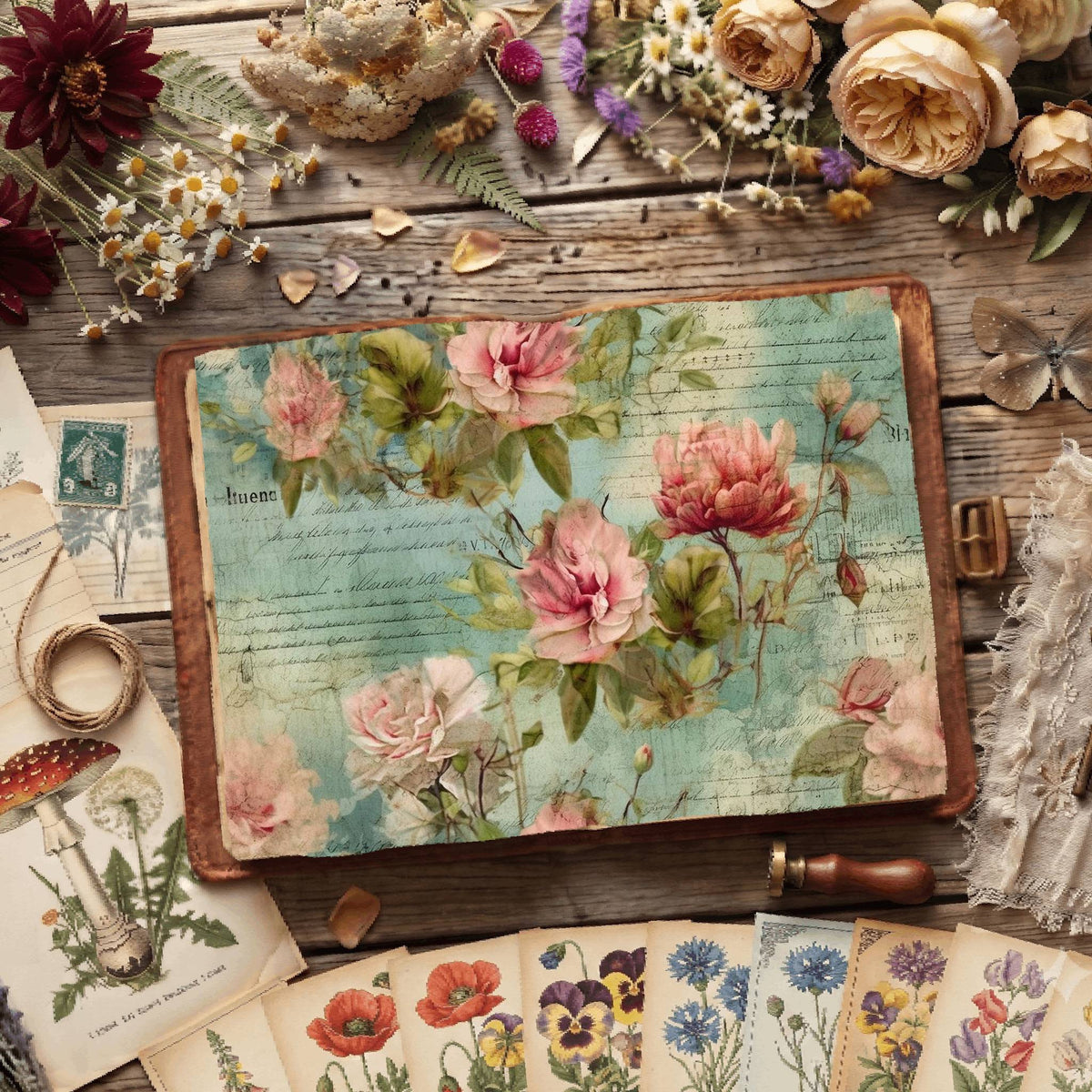 Floral Shabby Digital Papers