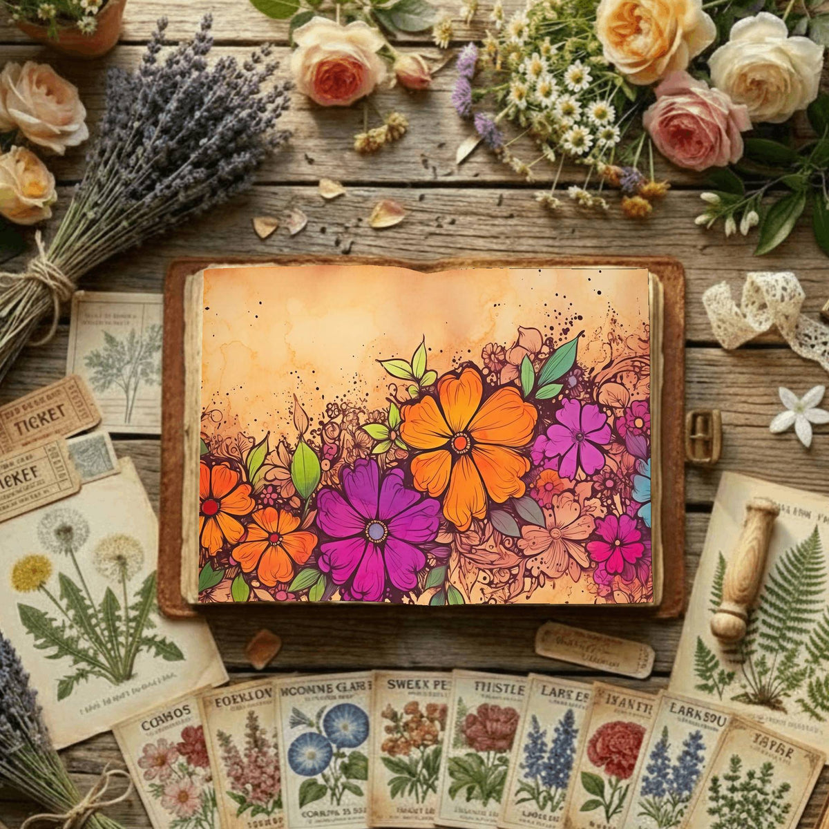 Floral Digital Papers