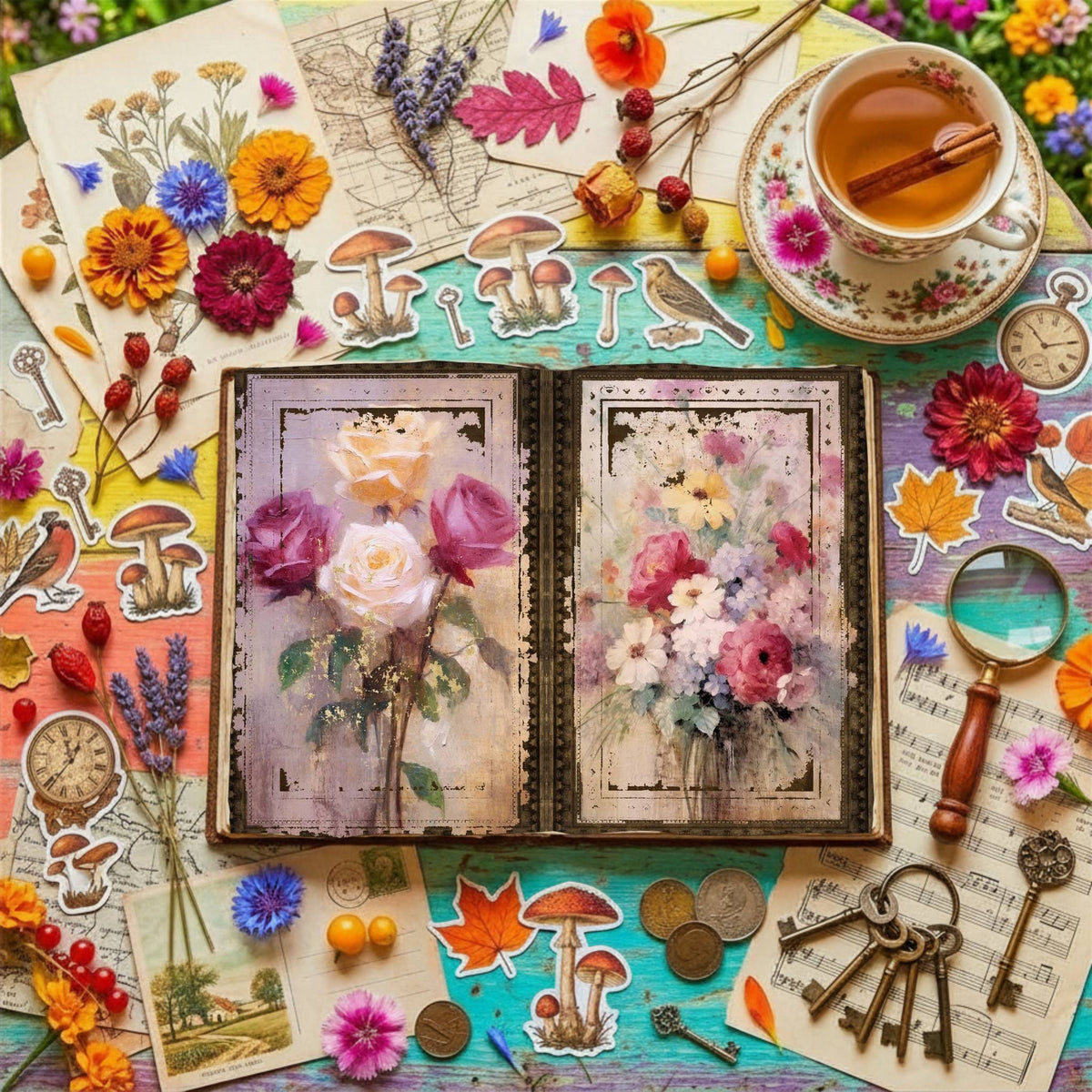 Flower Bunches Digital Papers