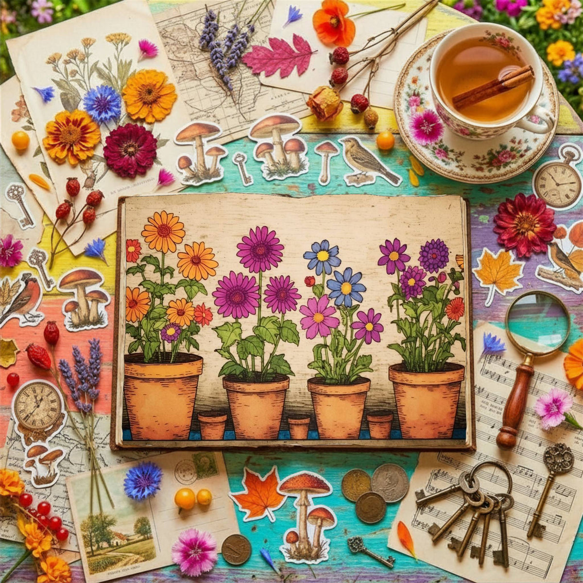 Flower Pots Digital Papers