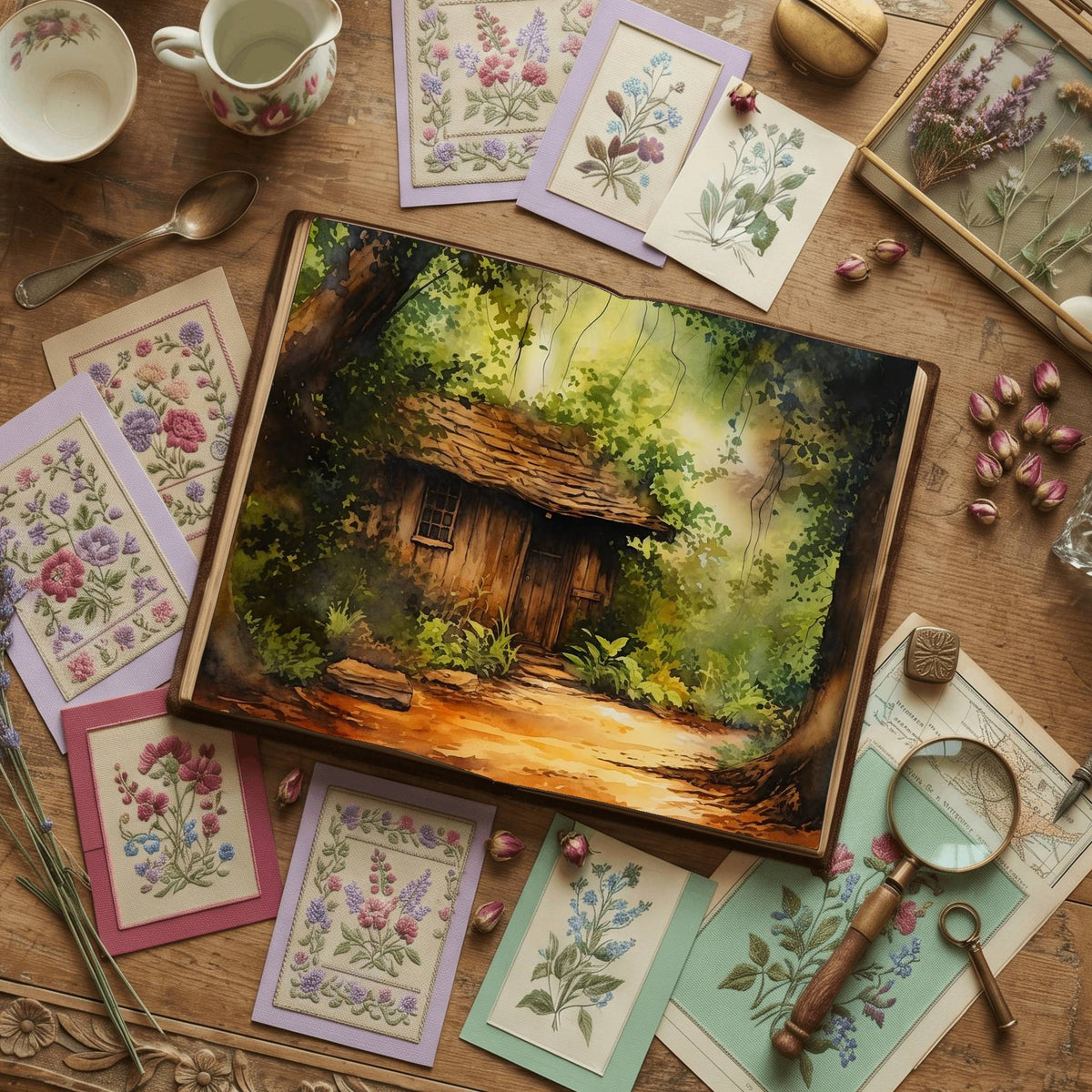 Forest Cabin Digital Papers