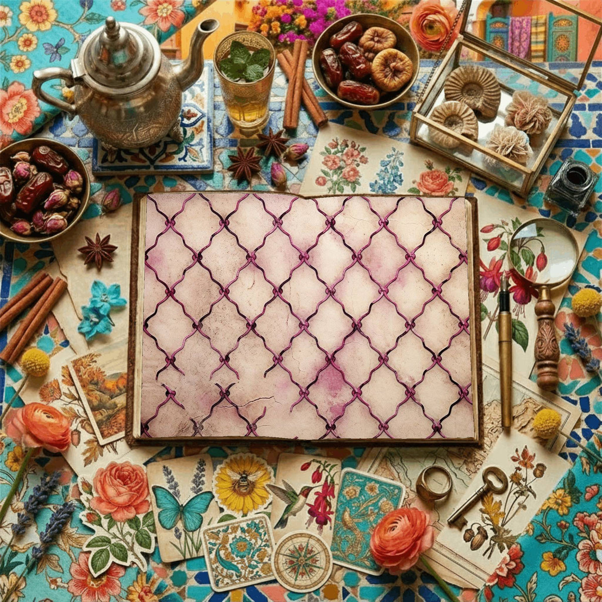 Fuchsia Checkered Patterns Digital Papers