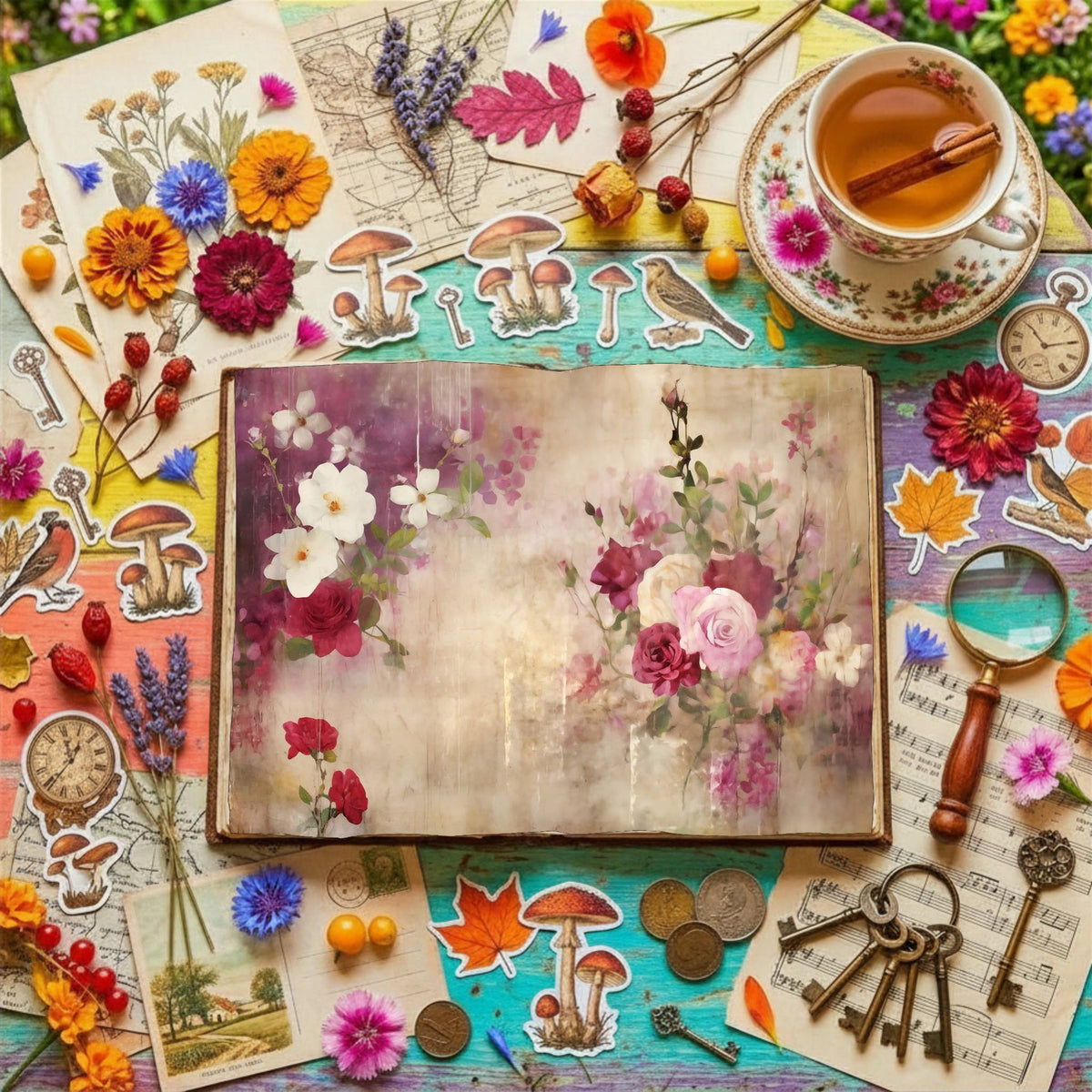 Fuchsia Flowers Digital Papers