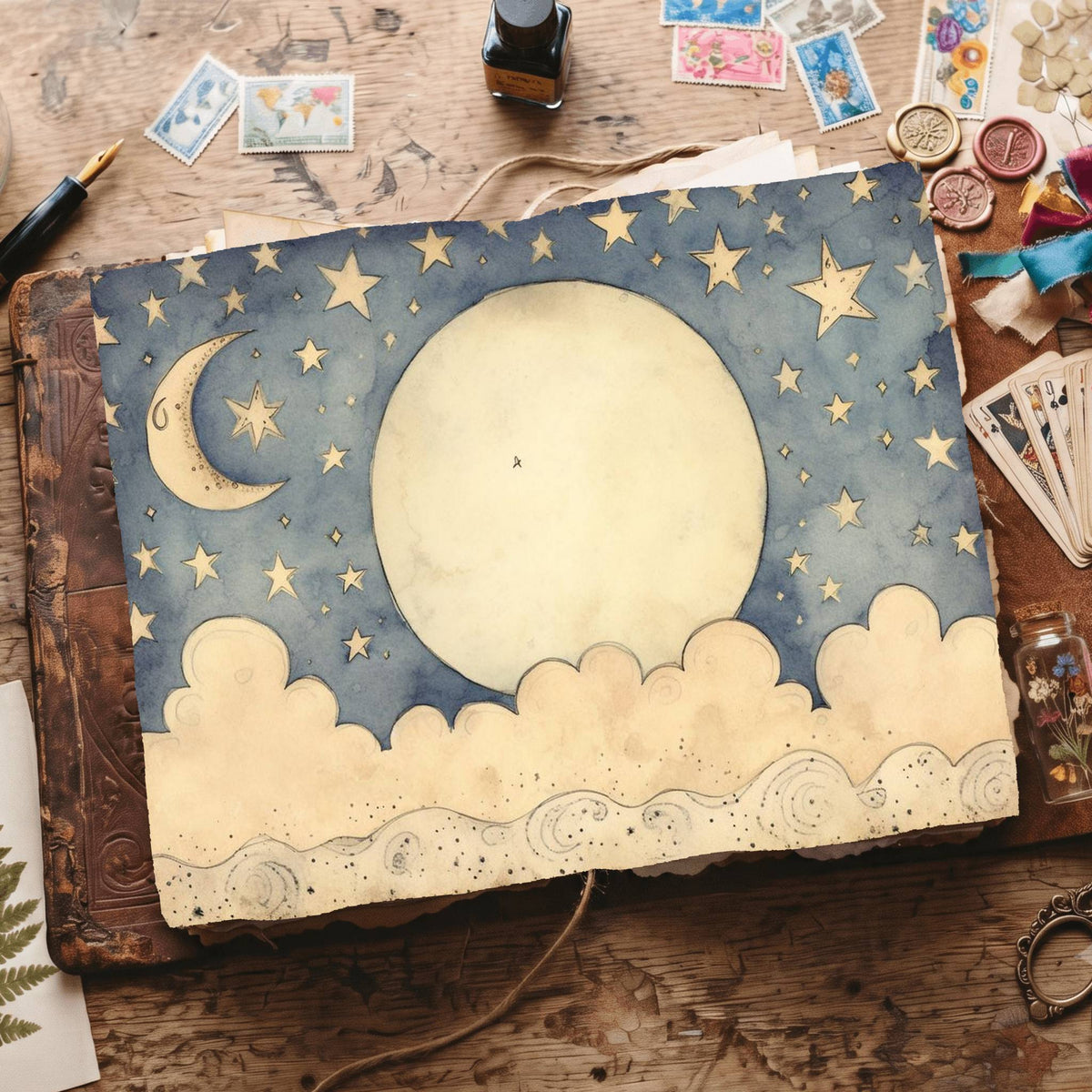 Full Moon Set Digital Papers