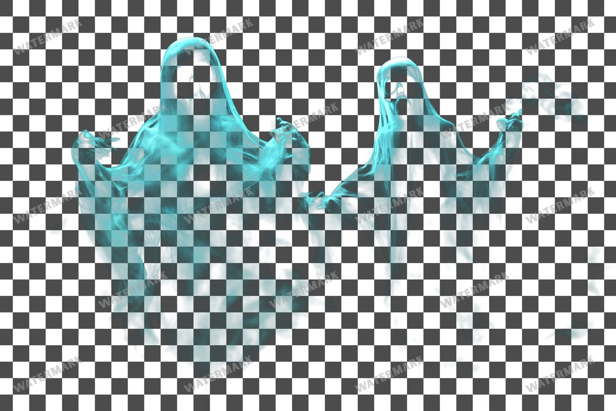 Ghostly Apparitions PNG overlay on a transparent checkered background, preview 5