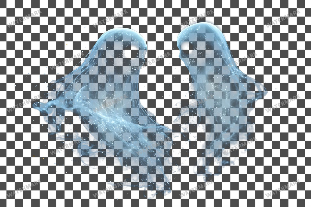 Ghostly Apparitions PNG overlay on a transparent checkered background, preview 5