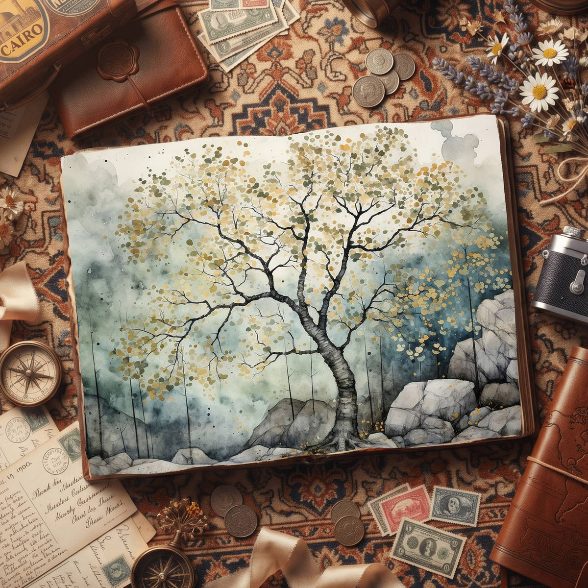 Gingko Trees Digital Papers